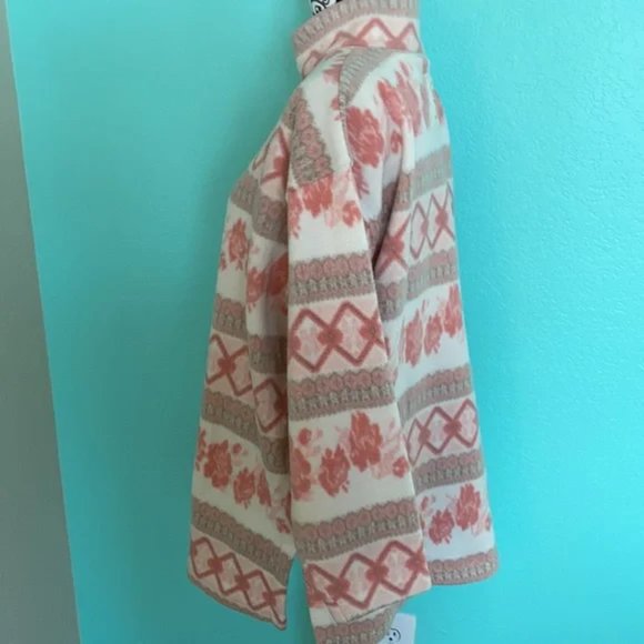 Victoria’s Secret Vintage 90’s Country Knit Partial Zip Pattern Sweater Top M - Picture 7 of 10